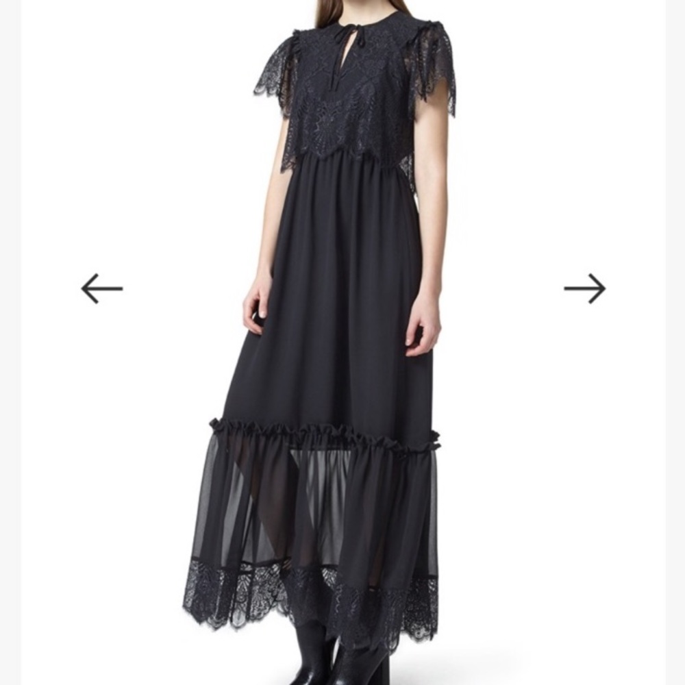 Three Floor Alluring black lace dress
